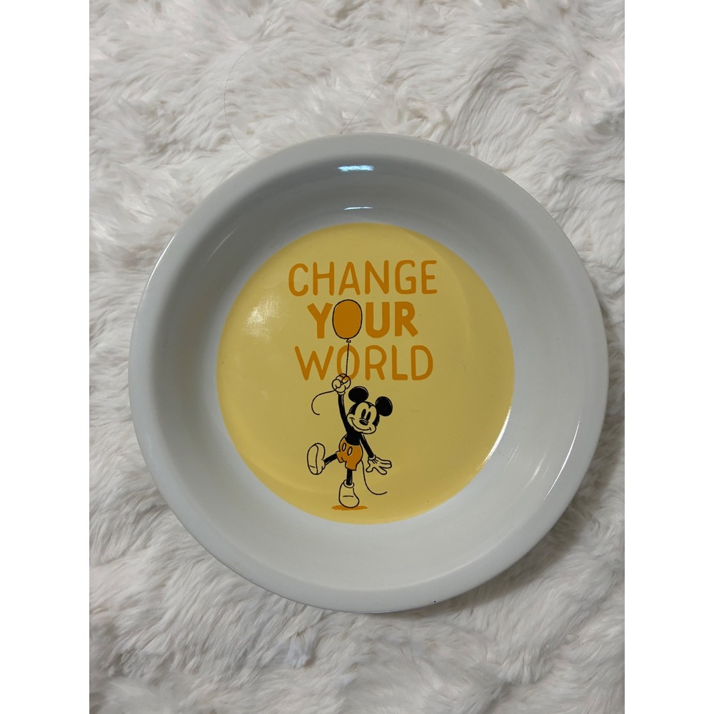 Disney Mickey Mouse Pet Bowl Change Your World Stoneware 17oz